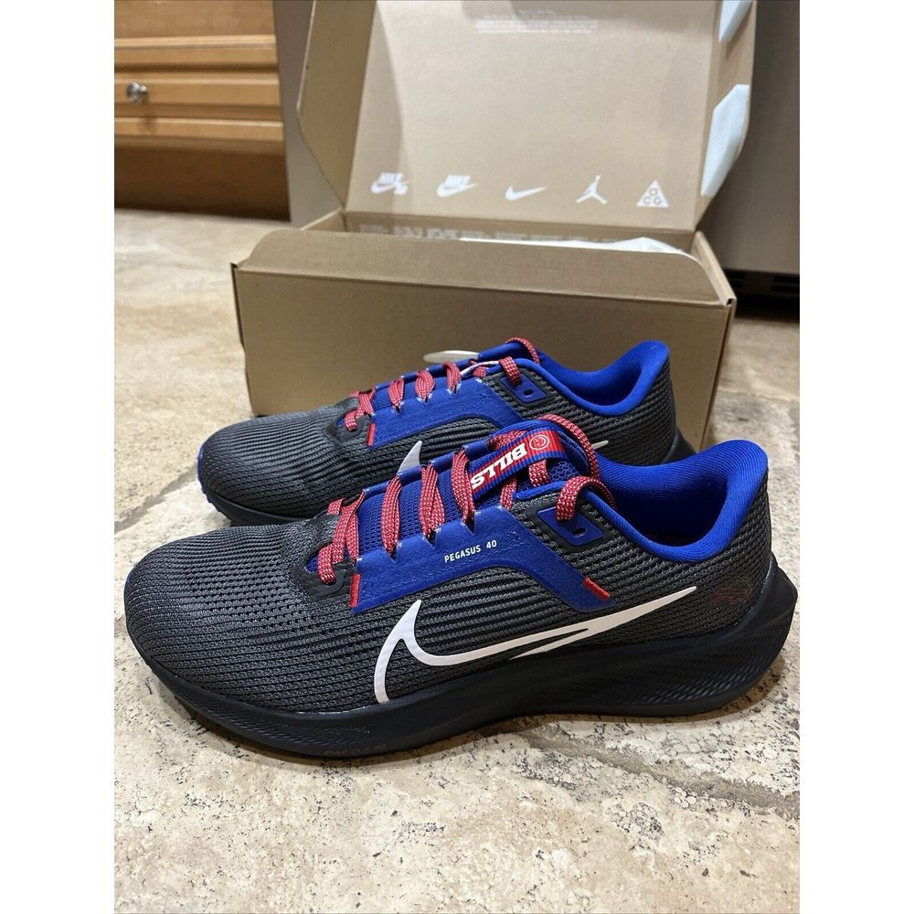 Nike Zoom Pegasus 40 Buffalo Bills NFL Mens Shoes Anthracite Blue DZ5976 001 NEW - Picture 1 of 7